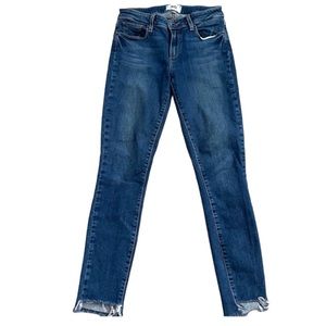 PAIGE Verdugo Ankle Step Raw Hem Fray Skinny in Lane Wash